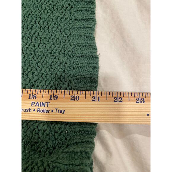 Roxy Women’s M Textured Knit Sweater Green Cotton Crewneck Pocket Detail - Picture 10 of 10